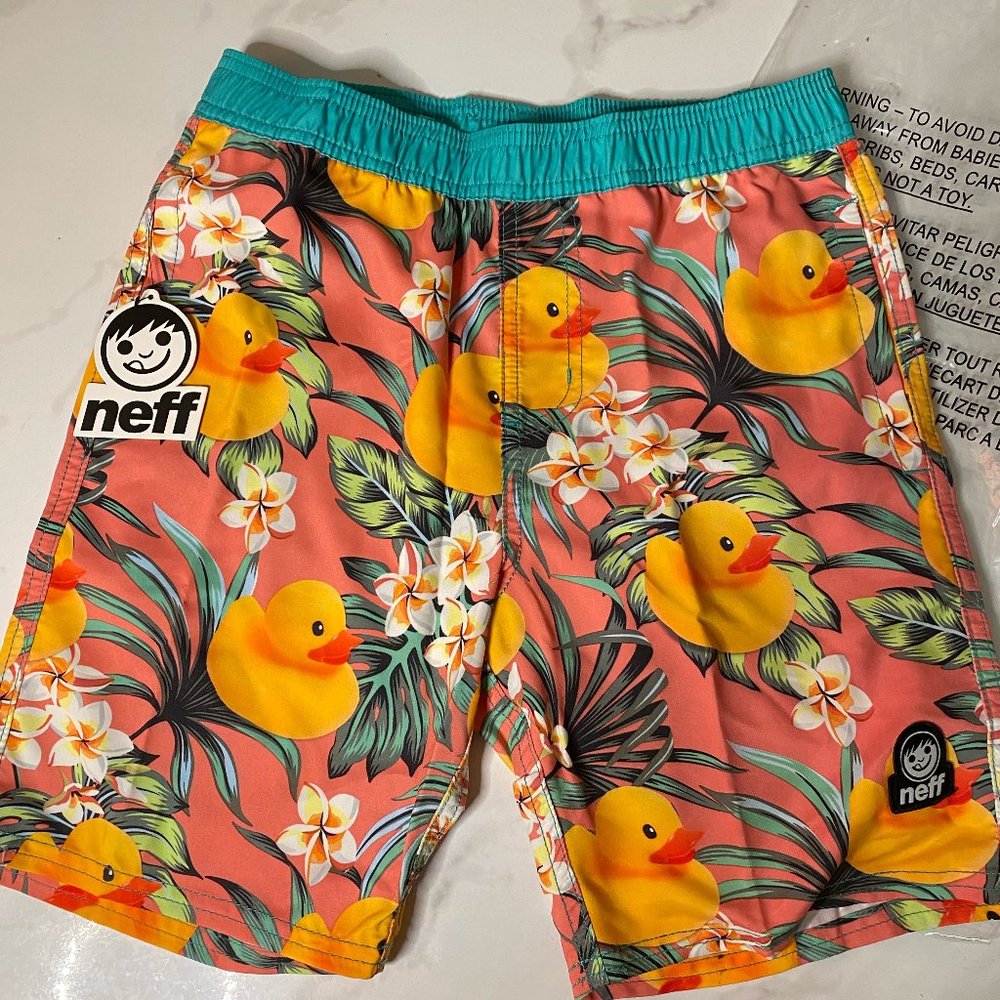 NWT New With Tags: Neff Rubber Duck Swim Trunk Board Shorts Mens S Small Surf